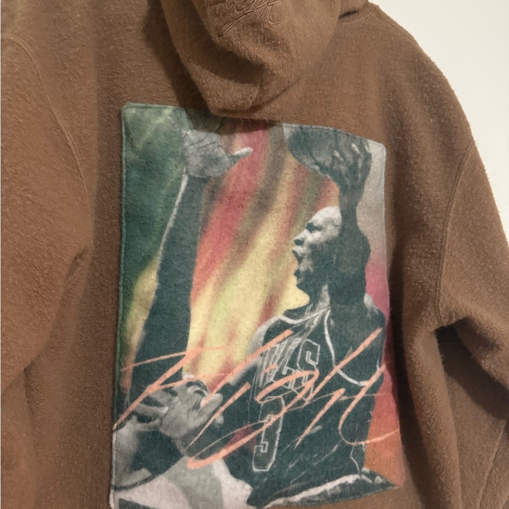 Nike Air Jordan Men Prestige Flight Heritage Pullover Hoodie Brown Sz M - Picture 4 of 6